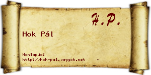 Hok Pál névjegykártya